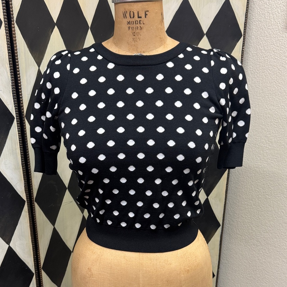 Cute Polka Dot Sweater Girl Vibes Sweater -XS